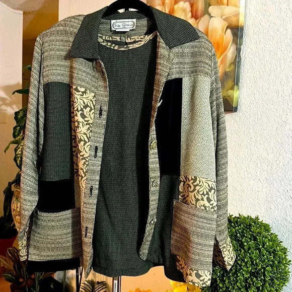 Vintage Saint Germain Paris blouse (2pc) size M - Picture 2 of 15
